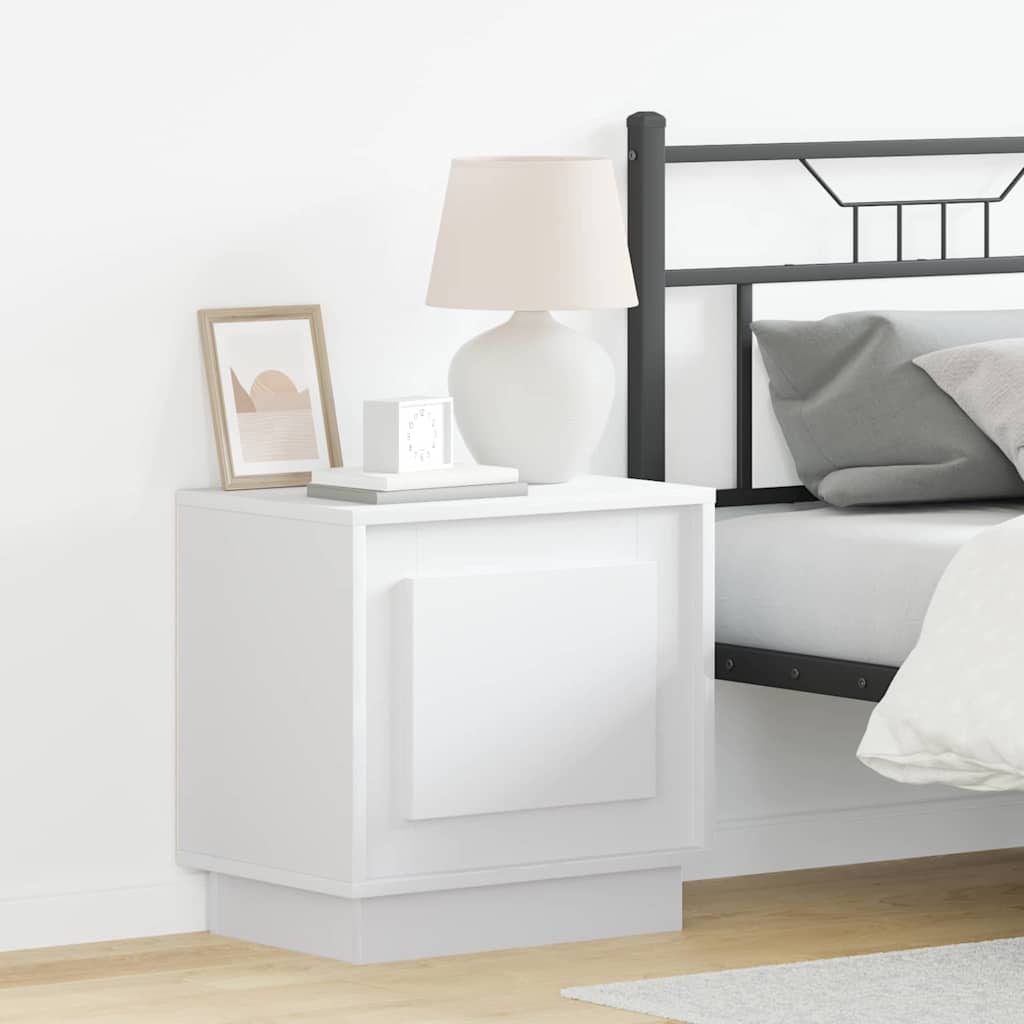 Bedside Cabinet with White 44 x 34.5 x 45 cm Engineered wood